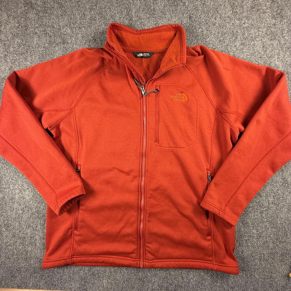 The North Face Mens Red Full Zip Fleece Jacket XL Extra Large 995